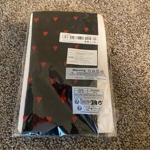 Black and Red Heart Patterned Tights